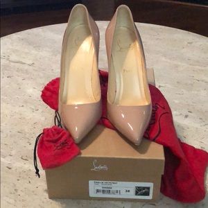Christian Louboutin Pigalle 100 Patent Nude Pumps